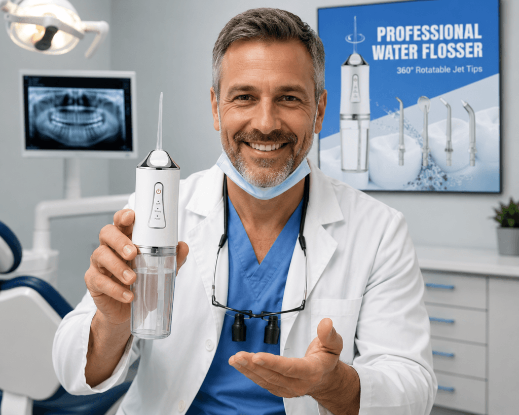 Donna sorridente con alito fresco dopo l’uso di HydroBlast Pro